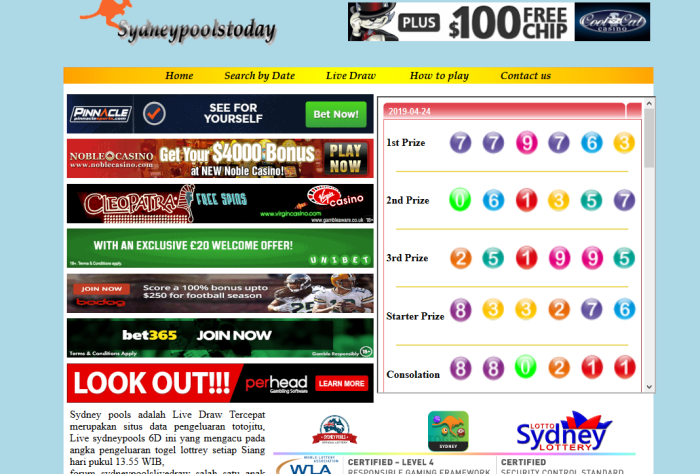 CHUTOGEL - Panduan Lengkap Sydney Pools Live Draw